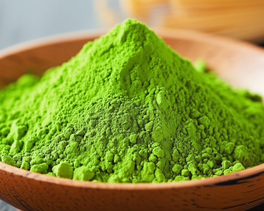 Matcha powder and traditional tools